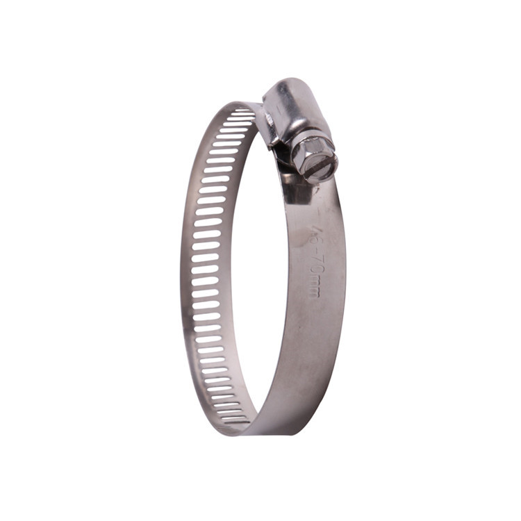 Stainless Steel American Type Worm Drive Hose Clamp with hole band រូបភាពលក្ខណៈពិសេស