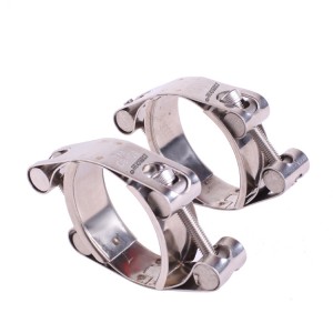 China manufacture Ss304  Two Screws Metal Hose Clamps