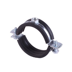 heavy duty rubber line pipe clamp   with long nut m8+m10