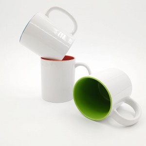ThinkSub လက်လီလက်ကား စိတ်ကြိုက်ပြုလုပ်ထားသော စိတ်ကြိုက် Sublimation Blanks Coated Heat Transfer Two-Tone Colour Coffee Mugs