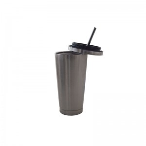 2.17oz Travel Sublimation Stainless Steel Sport Water Botter Coka Can with Straw Silver mug