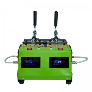 Dûbelstasjon PneuMatic Label Heat Press Digital Control Box foar Combo Heat Press Machine 11oz Mug Machine