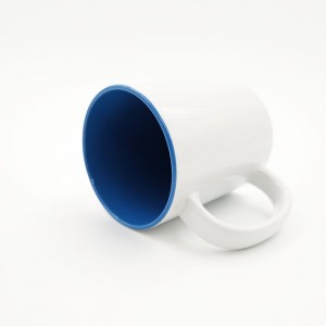 Tazas de café de color de dos tonos de transferencia de calor recubiertas en blanco de sublimación personalizada al por mayor de ThinkSub