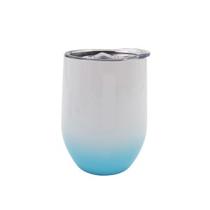 12 oz/360 ml sublimacijski kozarec brez peclja iz nerjavečega jekla s pokrovom (prelivna barva)