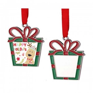 Personalizuotas nuotraukų spausdinimas Kalėdų eglutės dekoravimas Tušti metaliniai papuošalai Sublimacinė kalėdinė dovana
