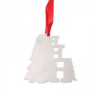 Stampa fotografica personalizzata Decorazione per albero di Natale Ornamenti in metallo bianco Sublimazione Regalo di Natale