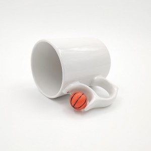 Engros Custom Sublimation Blanks Keramisk fodbold hvid kaffekrus