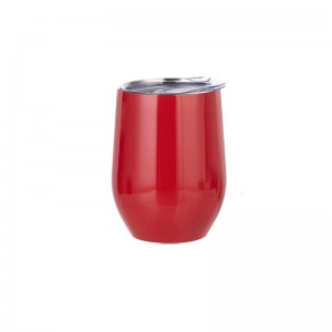 Sublimation Blanks Double Wall 12oz 360ml အရောင် Stainless Steel Stemless Egg Wine Vacuum Mug အဖုံးပါသော Glitter ခွက်