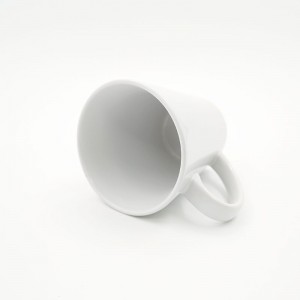12oz Latte grijana bijeli premazana sublimacija keramička šalica za kavu s ispisom u obliku konusa