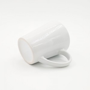 Forma de cono de impresión de taza de café de cerámica con sublimación recubierta blanca calentada con leche de 12 oz