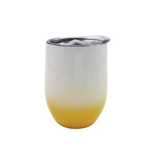 12 unssia/360 ml Sublimoitu ruostumattomasta teräksestä valmistettu varsiton kuppi kannella (gradienttiväri)