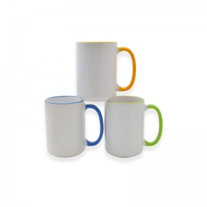 අවුන්ස 15Sublimation Two-tone Mugs - Handle, Rim