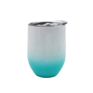 12оз/360мл Сублимирана чаша од нерђајућег челика без стабла са поклопцем (Градијент боја)
