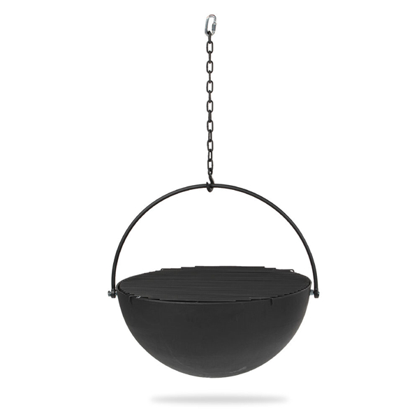 30″CAULDRON FIRE PIT BOWL WITH GRATE AND CHAIN