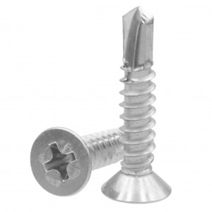 Cross recessed countersunk head drilling screws ane tapping screw thread