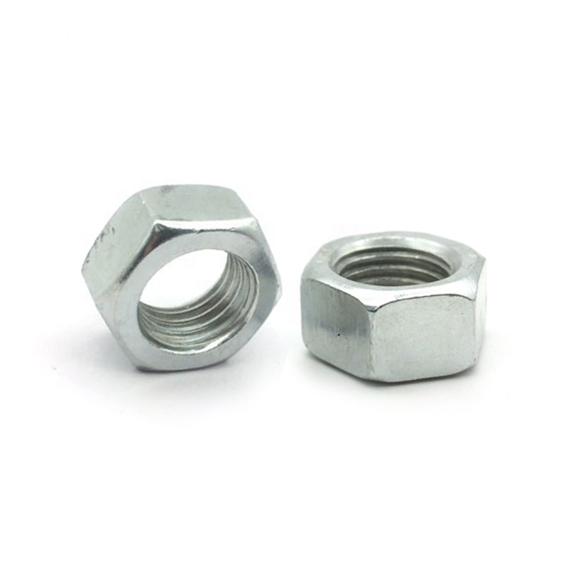 Hexagon Nuts na May Metric Coarse And Fine Pitch thread M1-M160 grade 4 na may puting zinc plated na ibabaw