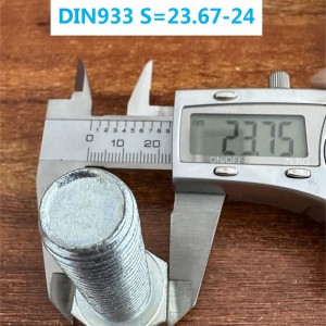 4.8 ግሬድ DIN933 ሄክሳጎን ሙሉ በሙሉ በክር የተሰራ ቦልት ከዚንክ የተለጠፈ የወለል ዲያሜትር ክልል M4-M52