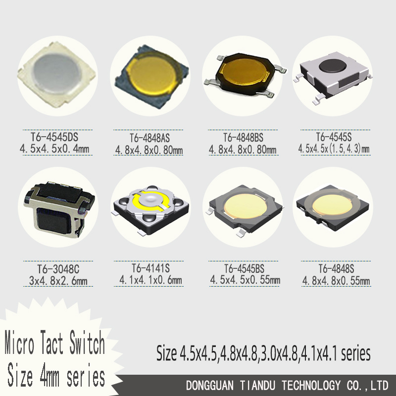 चीन फ़ैक्टरी 6.2×6.2 मिमी सॉफ्ट टच फील एसएमडी श्रीमती पुश बटन टैक्टाइल स्विच कई निर्माता