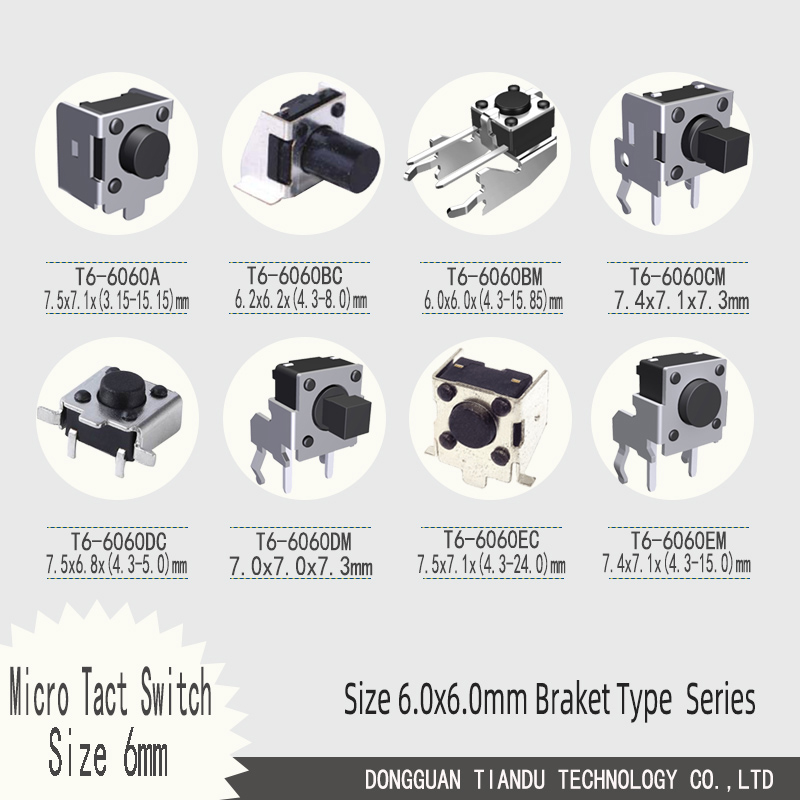 Soláthraí tSín 6.2×6.2mm Próifíl Íseal 5 Bioráin Smd Smt Smt Switch Button Tact Tact Switch Factory