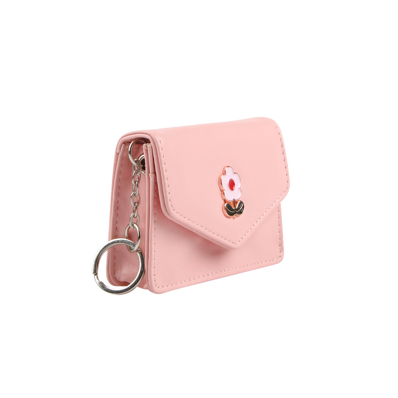 Pocket Wallet with keychain W-J30032D, Portable Wallet With Keyring,Small Wallet Soft PVC Wallet