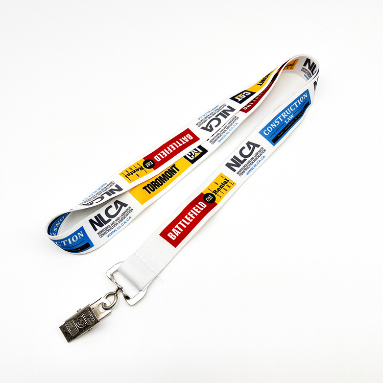 Polyester Custom Sublimated ID Card Holder Clip Neck Lanyard