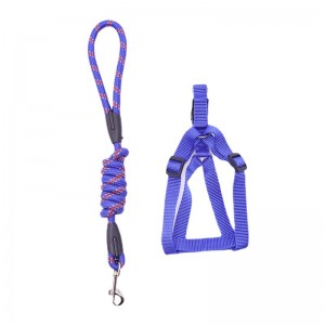 Naylon Reflective Rope Dog Leash and Harness Set Ji bo Hemî Kûçikan