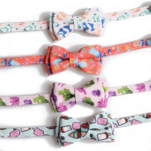 Coleira de gato com gravata borboleta fofa e padrões fofos personalizados