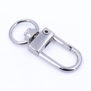 Qualitéit Handtasche Keychain Pendant Schnalle Benotzerdefinéiert 10mm Zinklegierung Swivel Snap Hook