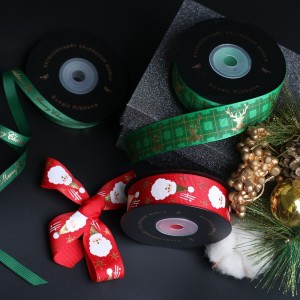 2,5cm Polyester Grosgrain Gift Christmas ribbons