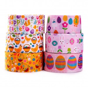 Easter Grossgrain Ribbons Polyester,para sa Gift Wrapping,Arts and Crafts,Baloons