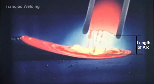 Molten pool temperature and welding of manual welding