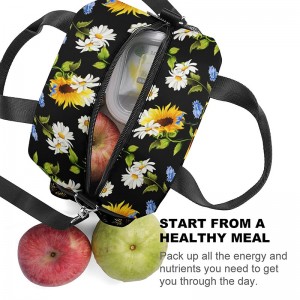 Bolsa de almuerzo reutilizable con correa ajustable para el hombro con bolsa organizadora para la preparación previa a la comida