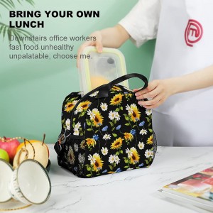 Торба за ручек со приспособлив ремен за рамо за повеќекратна употреба со торба Организатор за подготовка пред оброк