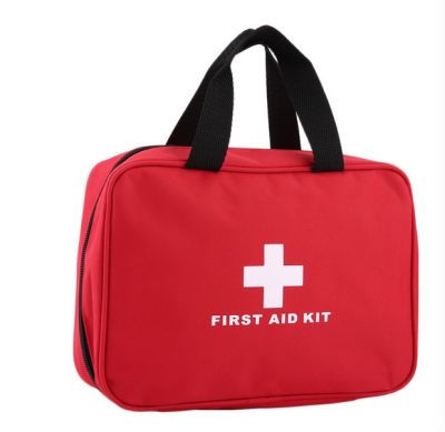 Wouj Customized Waterproof Survival Medical First Aid Kit Bag pou Ijans