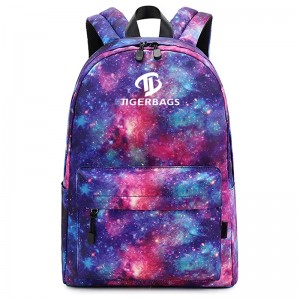 Galaxy sürməyi Yüngül su keçirməyən sevimli məktəb çantası Travel Student Backpack