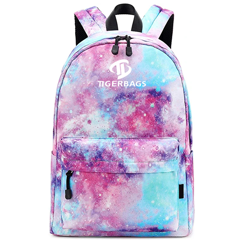 Galaxy Pink Yüngül suya davamlı sevimli məktəb çantası Travel Student Backpack