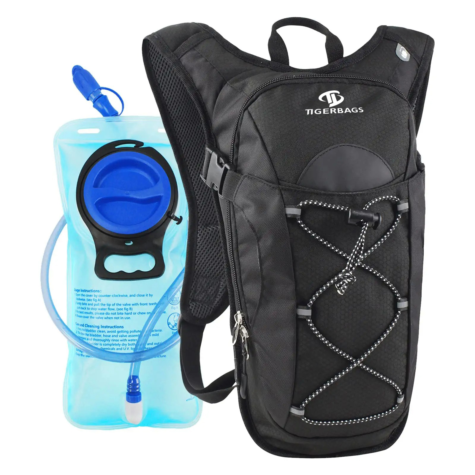 Hydration Backpack 2L Water Bladder Hydration մեջքի պայուսակ Հեծանիվների փաթեթ վազքի, արշավի համար