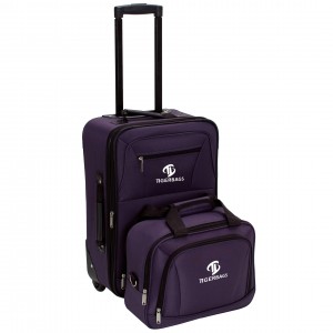 Модний вертикальний багажний набір Softside Purple.Модний вертикальний багажник з м'якою стороною фіолетового кольору
