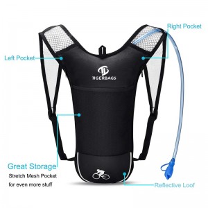 Vandpose indeholder 2L indertank til vandreture, løb, cykling, skiløb og camping