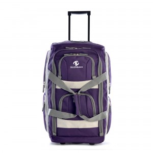8 Pocket Rolling Duffle Bag, Dark Lavender, 22 inch