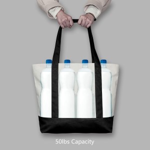 Стильна полотняна сумка Tote із зовнішньою кишенею та застібкою на блискавку