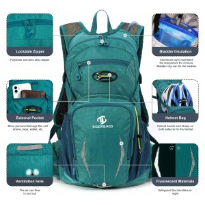 Multipurpose Hydration Backpack nrog 3L Dej Bladder, High Flow Bite Valve, Perfect Water Backpack 18L rau Hiking, Cycling