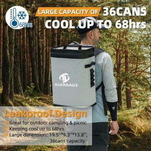 စိတ်ကြိုက်ပြင်ဆင်နိုင်သော Leak Proof Soft Surface Cooler Waterproof Insulated Backpack Cooling Pack