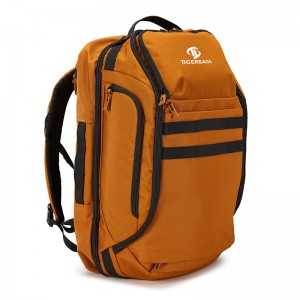 Oranžno rumena profesionalna potovalna torba velike prostornine z več predelki
