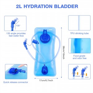 Hydration Pack nga adunay 2L Hydration Bladder Lightweight Insulation Water Rucksack Backpack Bladder Bag Pagbisikleta sa Bisikleta/Hiking Climbing Pouch