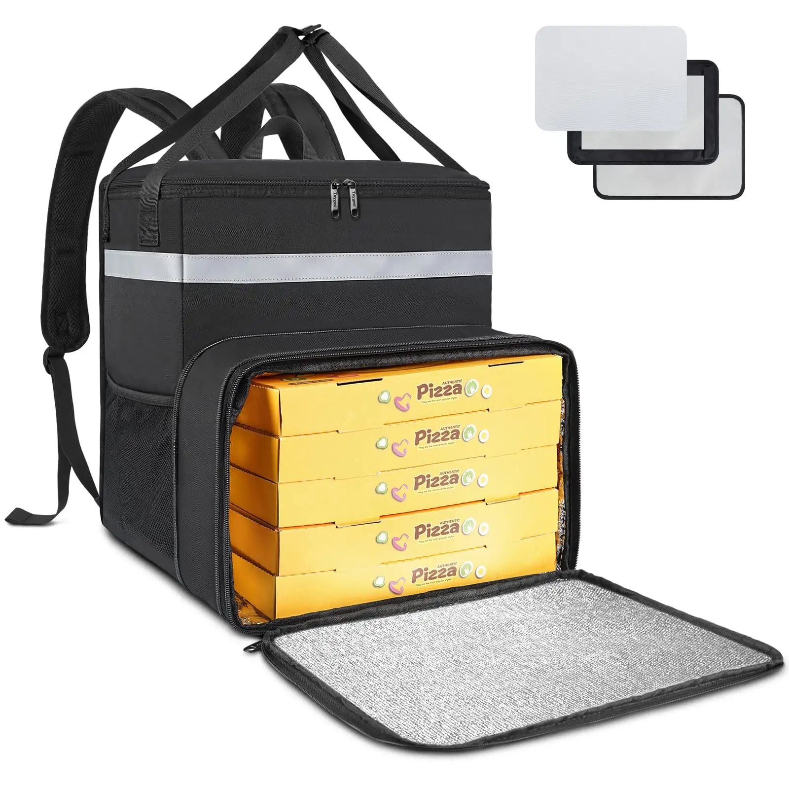अनुकूलन योग्य मेश बैग भोजन डिलीवरी बैकपैक विस्तार योग्य इंसुलेटेड हॉट और कोल्ड डिलीवरी बैग