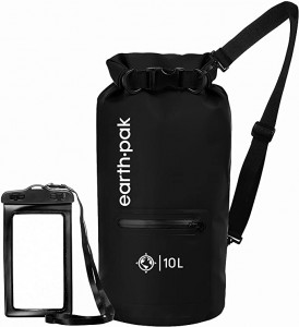Dry Bag impermeabile con tasca frontale con cerniera mantiene l'attrezzatura asciutta per kayak, spiaggia, rafting, canottaggio, escursionismo, campeggio e pesca con custodia impermeabile per telefono