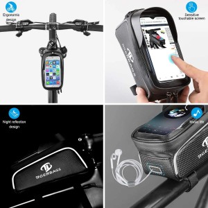 Személyre szabható vízálló kerékpáros telefon első keretes táska kerékpártáska
