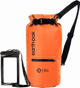 Dry Bag impermeabile con tasca frontale con cerniera mantiene l'attrezzatura asciutta per kayak, spiaggia, rafting, canottaggio, escursionismo, campeggio e pesca con custodia impermeabile per telefono