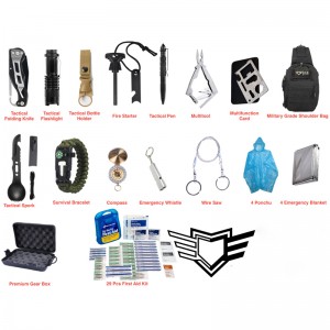 સર્વાઇવલ ગિયર અને સાધનો શોલ્ડર બેગ ઇમરજન્સી સર્વાઇવલ કીટ ફર્સ્ટ એઇડ કીટ